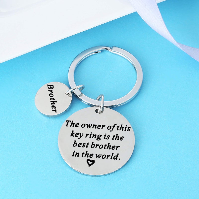 Nimteve Christmas Gifts for Family Member Grandma Grandpa Mom Dad Sister Brother Keychain Key Ring Love Funny Gifts (Best Brother in The World) - Image 3